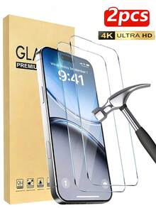2pcs Tempered Glass Screen Protector, High Definition, Waterproof, Durable, Edge Anti-Shattering, Compatible With Apple 7/8/X/XS/11/12/13/14/15 Pro Max/16 Pro Max/16 Plus/16/16e/17/17 Air/17 Pro/17 Pro Max