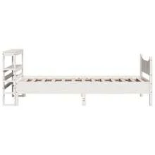 vidaXL Letto in legno massiccio con testiera bianco 75x190 cm in pino - Bianco - Visualizzare 8