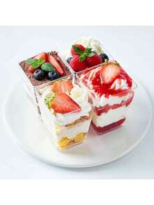 100pcs 5oz Plastic Dessert Cups With Lids And Spoons, Clear Parfait Cups, Pudding Cups, Mini Party Serving Cups For Appetizers, Fruit, Yogurt, Ice Cream, Suitable For Christmas, Halloween And Other Occasions