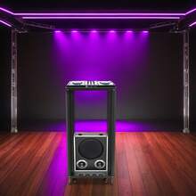 Futchoy 22U Heavy Duty DJ Mixer Stand | 300LBS Load Carbon Steel Audio Rack With Wheels & Leveling Feet, Heat Dissipation & Cable Management For Studio/Home Theater - Black - View 10