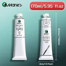 Marie's Oil Paint 170ml/5.95oz Large Tube Artist-Grade, Premium Oil Colors, Excellent Tinting Strength, Creamy Texture And Consistency, Professional Art Supplies For Canvas Painting, Egg, Graffiti, Fabric, Stone, Leather, Wood, Ceramic, Ideal For Artists, Adults - 170ml/5.95oz - View 9