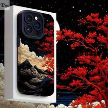 Con patrones de diseño de paisajes de manglares, luna y montañas, esta funda de teléfono creativa personalizada y clásica está diseñada con protección contra golpes y caídas, resistente a las manchas y duradera, adecuada para  17/17 Pro/17 Pro Max/17 Air/ 16/16 Pro/16 Pro Max/16 Plus/ 15/15 Pro Max/15 Pro/15 Plus/ 14/14 Pro/14 Plus/14 Pro Max/ 13/13 Pro/13 Pro Max/12/12 Pro/12 Pro Max/11/11 Pro/11 Pro Max/XR/X/XS/XS Max. Es el regalo de cumpleaños perfecto para novias, novios, esposos, esposas, amigos o para uno mismo, innovador y a la moda, adecuado tanto para hombres como para mujeres. - Negro 1824 - Ver 5