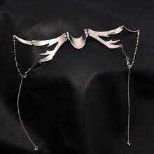 Mechanical Bloody Blade Mask, Punk Style Alien Fluid Lip Ring Face Decor, Masquerade Party Mask