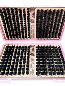 300D/200D/160D/100D High Capacity Eyelash Book, 432pcs Thick & Fluffy Wispy Faux Mink Lashes, 0.07mm D Curl, 10-16mm Mixed Length, Natural Soft Eyelash Extension Makeup, Suitable For Any Style, Reusable - D - 查看 5