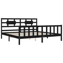 vidaXL Massivholzbett Mit Kopfteil Schwarz 200x200 Cm - nero - Visualizzare 6
