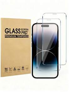 2片装9H+钢化玻璃屏幕保护膜,兼容 16 Pro Max、16、16 Pro、16 Plus、14 Pro Max 6.7、17、17 Pro、17 Pro Max、17 Air,高清、防刮、触控灵敏,兼容手机壳 - 無色 - 查看 11