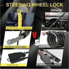 Steering Wheel Lock Anti-Theft Car Security Device Heavy Duty Seat Belt Lock Black/Red/Yellow - Yellow - View 6
