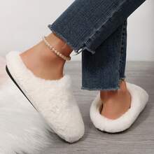 Womens Slippers Cotton Fuzzy Slippers Warm Fuzzy Fluffy Bedroom Slippers Soft Plush Memory Foam Slippers Ladies House Shoes Fall Winter Shoes Indoor House - trắng - Xem 6