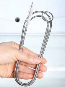 1pc 3 Meters Stainless Steel Refrigerator Drain Pipe Cleaning Brush, Ice Blockage Remover, Drain Pipe Unclogging Tool