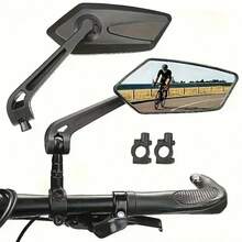 2pcs 360° Adjustable Bike Mirrors For Handlebars, Scratch-Resistant Glass Lens, Fit Safety Rear View Mirrors With ABS Mounting Brackets & Screws Included, Black, Enhanced Visibility Gear - Black - View 8