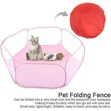 Ymiko Corral para Hamster Jaulas para Mascotas Domésticas Valla De Mascotas Cómodo Y Transpirable La Jaula Plegable para Tiene Una Red Alrededor Fáciles De Observar(Rosa) - Multicolor - Ver 6