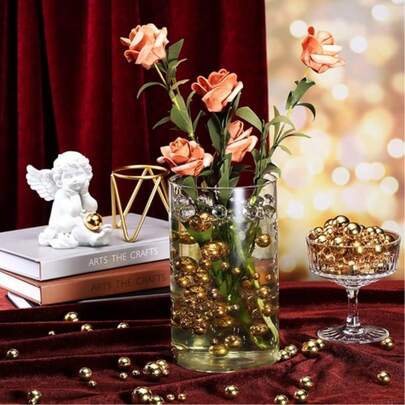 200g Perlas flotantes artificiales sin agujeros, tamaño mixto 10mm/16mm/20mm, para decoración de jarrones, decoración del Día de San Valentín, decoración de bodas, relleno de jarrones, decoración de velas flotantes, decoración de mesas centrales del hogar, adecuado para bodas DIY, cumpleaños, decoración de fiestas temáticas, Halloween y decoración central navideña (incluye perlas de agua)