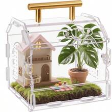 Magnetic Acrylic Spider Enclosure - 5.3x4.7x4.3 Inch Escape - Proof Habitat With One - Door Jumping Spiders, Tarantulas, Scorpions, Geckos Small Reptiles - Transparent - View 2