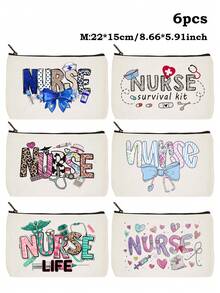 护士主题化妆包及旅行必备包，耐用白色拉链包，适合医护人员使用，轻便涤纶材质，可收纳化妆品、洗漱用品、铅笔盒等，是送给女性的理想礼物，也是圣诞礼物的完美之选。此外，它还可用作药品收纳包、旅行药品收纳袋、户外便携式旅行必备急救包。 - 彩色 - 查看 14