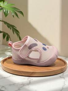 1 Pasang Sepatu Olahraga Kasual Datar Anti Selip Berbahan Jaring Bergambar Kartun Bayi Unisex, Cocok untuk Semua Musim - Berwarna merah muda - View 7