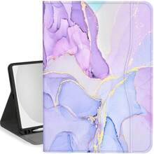 Case For IPad (A16) 11th Generation 11 Inch 2025, IPad 10th Generation Case 10.9 Inch 2022 Kickstand Auto Sleep Cover With Pencil Holder & Pocket, Purple Watercolor,PurpleWatercolor - 紫色水彩 - 查看 1