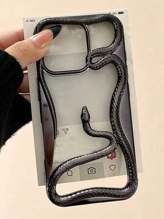 Elegant Hollow Snake Design Matte Electroplated Soft Phone Case Compatible With Iphone 16 Pro Max/ Pro/ 16, 15 Series, 14, 13, 12, 11 Couple Cases, Heat Dissipation Waterproof Shockproof Anti-Fall Scratch Resistant