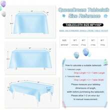 QueenDream - Mantel de Lentejuelas de 60 x 102 Pulgadas, Mantel de Lentejuelas para Boda, cumpleaños, decoración de Baby Shower, Color Azul(152.4 x 259.1 cm (Rectangular) Azul bebé) - Multicolor - Ver 5