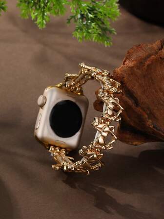 1pc Creative Pony Design Metal Elastic Bracelet Strap Bands Compatible With Apple Watch Band 38/40/41/42/44/45/49/(S10 42)/(S10 46)Mm Women And Men, Fahion Zinc Alloy Watch Strap Compatible With Iwatch Series 11 Ultra 3 SE3 Ultra 2 S10 SE2 9 8 7 SE 6 5 4 3 2 1, Fashion Accessories, Valentine's Day Gifts