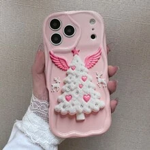 Protección excepcional, cáscara de teléfono resistente a la caída, árbol de Navidad rosa con un patrón en forma de alas y corazón, fondo rosa, para iPhone 17 16 15 14 13 12 11 8 7 XS pro promax plus, diseño gráfico 2D, regalo de Navidad, protección del teléfono, patrones festivos, carcasa de teléfono precioso, moldeo por inyección, accesorios de moda, carcasa de teléfono, amantes de la moda, entusiastas de la tecnología - Mezcla de color 1 - Ver 6