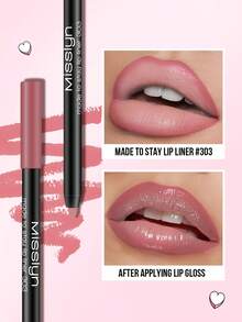 Misslyn Langanhaltender Lipliner, langanhaltende intensive Lippenfarben, spitzbare Gel-Lippenstift, glatte Anwendung, natürlicher Finish, kann mit einem Spitzer geformt werden, hochpigmentiertes natürliches Lippenmakeup, langanhaltend, geschmeidig ultrafeines