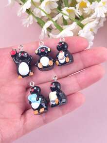 10pcs Summer Glow-In-The-Dark Pineapple Pig 3D Cartoon Resin Pendant Charms For Women Earrings Necklace DIY Jewelry Accessories - Multicolor - View 9