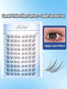 MEM 60/80/90pcs Self-Adhesive Fluffy False Eyelash Clusters, 11-13mm Mixed Length Set, No Glue Needed, Fluffy Self-Adhesive DIY Eyelash Extension, Pre-Glued Eyelash Clusters, Natural Lengthening C-Curl False Eyelash Clusters, No Glue Needed, No Need To Remove False Eyelashes, False Eyelash Clusters, False Eyelashes, Individual False Eyelashes, Fake Eyelashes - 黑色 - 查看 12