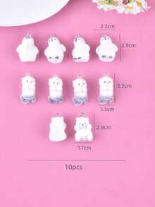 10pcs Penguin Resin Pendant Earrings Necklace Accessories DIY Jewelry Findings