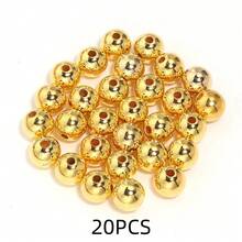 10-1000颗 3-20毫米 仿珍珠树脂珠，金色圆形隔珠，优雅珍珠珠，适用于圣诞装饰、珠宝制作、DIY工艺品、手机挂饰、钥匙扣，批发 - 金色 - 查看 15