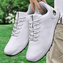 男士专业高尔夫运动鞋，防水防滑时尚休闲鞋 - 白色 - 查看 14