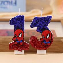 Spider-Man Original Fun Figure Candles Superhero Spiderman 0-7 Candles Cupcake Toppers Cake Decoration For Boy Party Favors