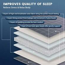 Weighted Blanket 7lbs 40"X 60" Grey Heavy Blanket For 60-80lbs Weighted Blanket For Cooling And Heating With Premium Glass Beads Thick Blanket All-Season - 01-灰色+48吋x72吋-15磅 - 查看 3