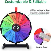 18 Inch Heavy Duty Prize Wheel - 12 Slots Color Tabletop Carnival Games Roulette Wheel - Spinner With Dry Erase Marker Board Games For Trade Show, Carnival, Parties And Outdoor Events,31254292 - Apricot - View 5