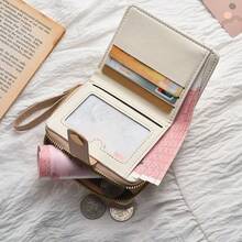 Cute Petite Cat Design Wallet, Women's Small Zipper Purse With Card Holder, Fresh Japanese Style - Green - View 11
