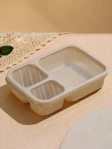 New Wheat Straw 3-Compartment Bento Lunch Box, Student/Office Worker Balanced Meal Container, Large Capacity Plastic Insulated Lunch Box - Multicolor - View 5