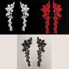 3 pary haftowanych koronkowych kołnierzyków, aplikacja dekoracyjna, czarne koronkowe dodatki - Wielokolorowe - Zobacz 9