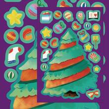 8pcs Cartoon Christmas Tree Sticker Series, Suitable For Scrapbooking, Diaries, Laptops, Water Bottles, Cars, Etc. Faith-Based Design With Positive Messages, Great Gift - Multicolor - View 4