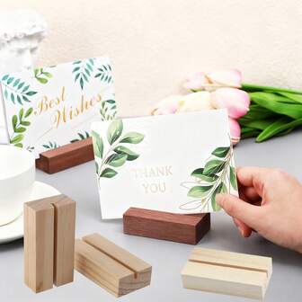 6/12个装木质桌卡架，木质桌号牌架，照片架，名片架，适用于仪式、生日、婚礼、派对、活动、家居装饰