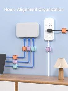 Tangle Free Magnetic Buckle [10pcs/8pcs/4pcs/2pcs] Magnetic Cable Clips Self Adhesive Cable Organizer, Suitable For Desk/Car/Office Made Of Rubber, Can Organize USB/Power Cords Cable Holder For Home, Bedside Table, Computer Gift For Women Birthday Celebration - Type B - View 5
