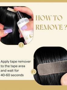 Extensions adhésives 50 g en cheveux naturels noirs naturels, invisibles, sans couture, double face, lisses et soyeuses, pour femme, cadeau idéal, 20 pièces/paquet (#1B Noir naturel) - S1B - Voir 4