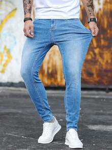 Men Jeans - Washed light blue - View 3