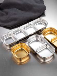 1pc 304 Stainless Steel Korean Style Sauce Dish, Good Quality And Aesthetically