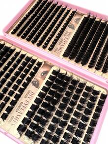 300D/200D/160D/100D High Capacity Eyelash Book, 432pcs Thick & Fluffy Wispy Faux Mink Lashes, 0.07mm D Curl, 10-16mm Mixed Length, Natural Soft Eyelash Extension Makeup, Suitable For Any Style, Reusable - D - 查看 4