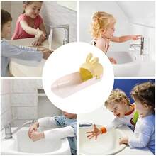 WADY 1 Piezas Extensor de Grifo para Niños,Faucet Extender for Kids de Agua de Silicona,Extensor De Grifo Para Niños Pequeños,Alargador de Grifo de Dibujos Animados para Niños,Prueba de Salpicaduras (Verde) - Amarillo - Ver 11