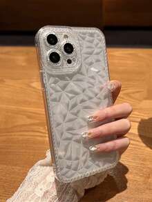 1 件透明 Tpu 钻石网格图案防震防摔保护手机壳适用于 15/15Plus/15Pro/15Promax 防水防刮 - 無色 - 查看 6
