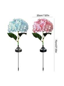 1pc Solar Powered Hydrangea Light, Outdoor Garden Artificial Flower Ambiance Lamp, Waterproof LED Landscape Light For Yard, Garden Path, Patio Decor, Party Backdrop And Romantic Night Scene Decoration - Solar-powered Hydrangea Ground Light - View 3