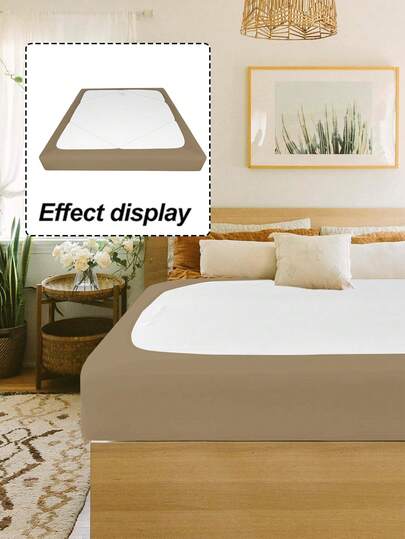 1pc Milk Silk Wrap-Around Bed Skirt, Solid Color Or Printed, 4-Sided Elastic Bed Wrap, Suitable For Bedroom Home Decor