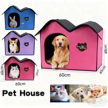 1pc Pet Nest, New Double - Layer Roof Pet House, Wind - Proof And Warm Cat Nest, Outdoor Cat House, Dog Bed, Cat Tent, Detachable And Washable, Suitable For All Seasons, Pet Shelter, Portable Box, Cat Supplies, Dog Supplies, Suitable For Small And Young Dogs