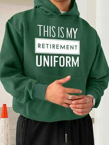 Questa è la mia uniforme per il pensionamento JPH-9 Felpa con cappuccio oversize da uomo - Felpa casual larga nera con stampa bianca evidente, felpa con cappuccio lavabile in lavatrice a maniche lunghe, adatta come regalo per il pensionamento e per un uso quotidiano confortevole, taglie comode - nero - Visualizzare 5