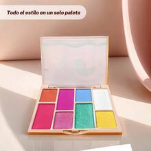 Sombras de Ojos Paleta 8 Colores Viaje Arcoíris Coral, Tonos Vibrantes Mate Brillante, Pigmentación Fuerte para Maquillaje Ojos Resplandecientes - Color - MW - Ver 2